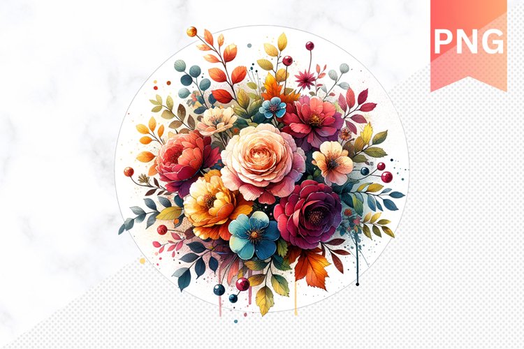 Autumn Botanical Sublimation - Clipart PNG Design