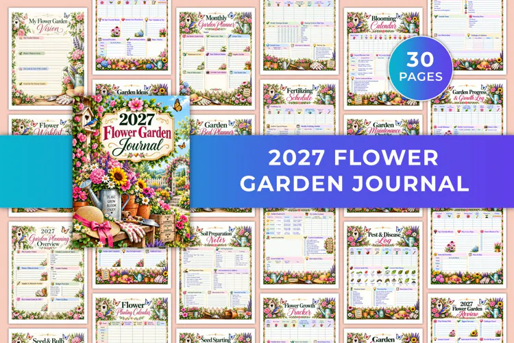 2027 Flower Garden Journal Kdp interiors