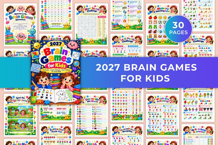 2027 Brain Games for Kids Kdp interiors