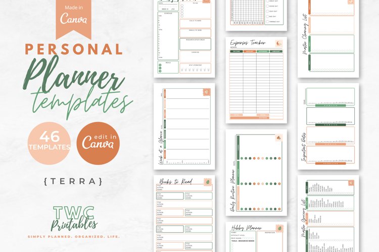 personal planner canva templates