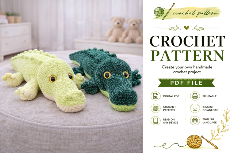 Alligator Amigurumi Crochet Pattern PDF