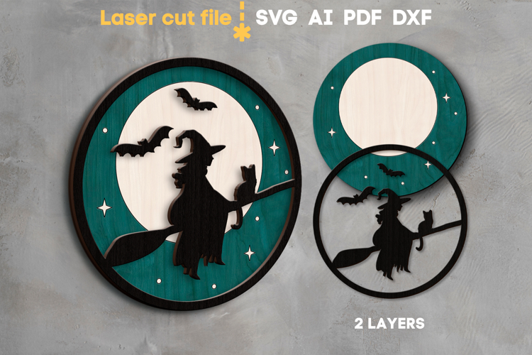 Halloween Witch SVG laser cut file for Glowforge