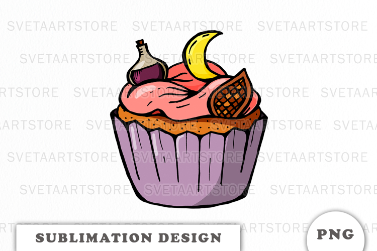 Cute Halloween Cupcake png