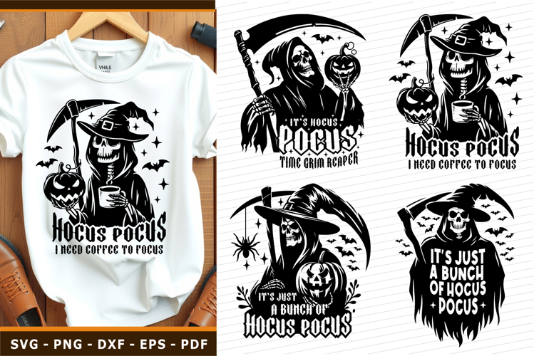 Halloween SVG, Grim Reaper SVG, Hocus Pocus Silhouette
