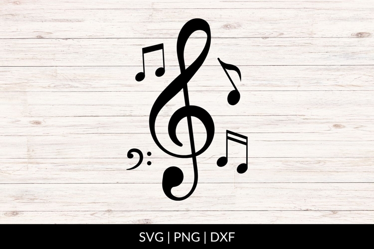 Hand Drawn Treble Clef Music Notes SVG