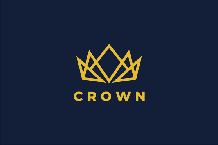 Abstract Crown Logo Design Vector Illustration