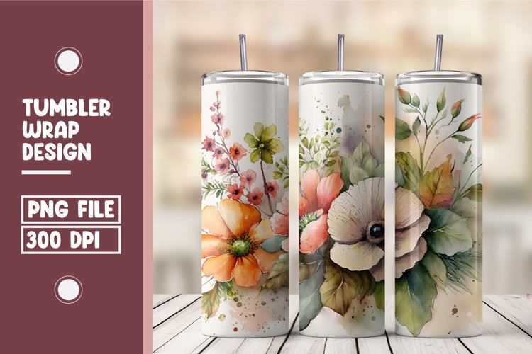 Spring floral tumbler wrap sublimation