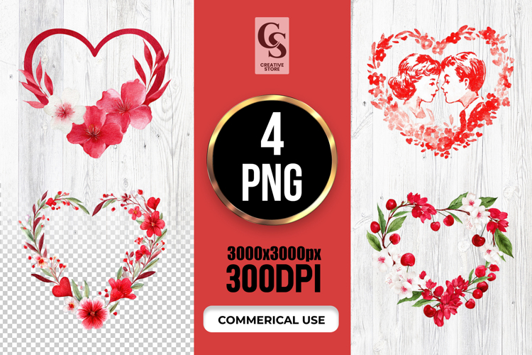 Red Flower Clipart Image 21