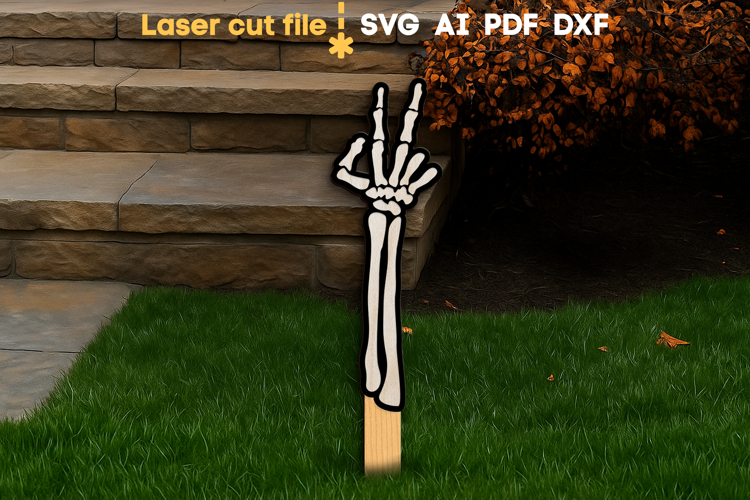 Halloween Skeleton Hand SVG laser cut file for Glowforge