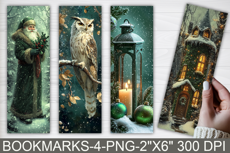 Green Christmas Bookmarks Printable | Christmas Bookmarks