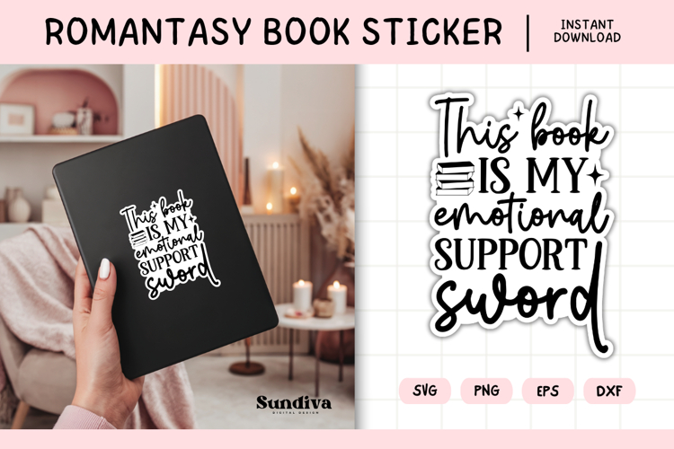 Printable Magic and Fantasy Book Lover Sticker | Sword