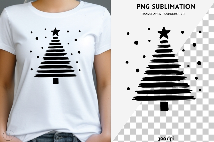 Christmas tree silhouette png design for T-shirts