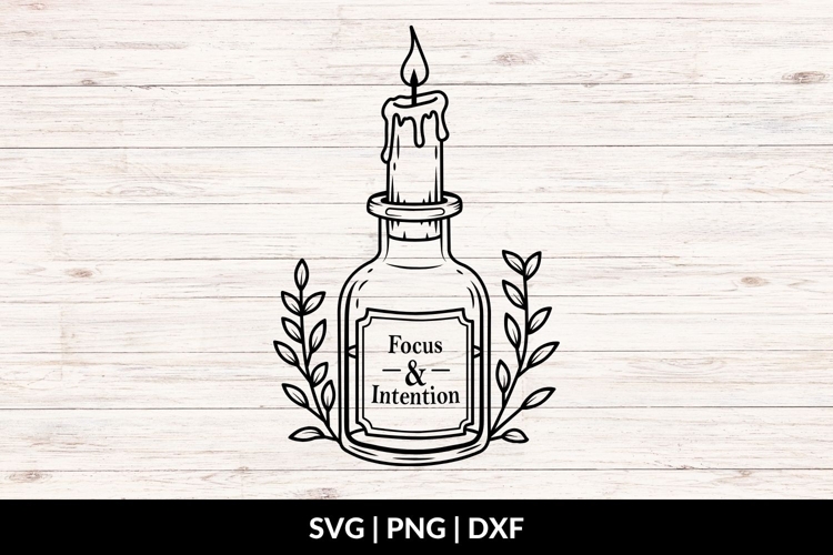 Hand Drawn Focus And Intention Candle SVG for Halloween