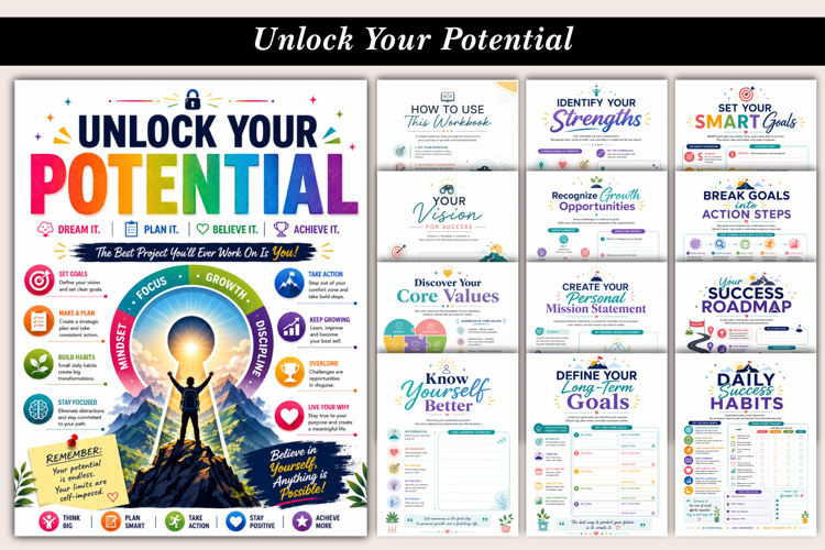 Unlock Your Potential | Printable Growth Workbook