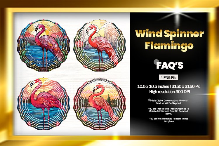 Flamingo Wind Spinner Sublimation - 04 Variations example image 1