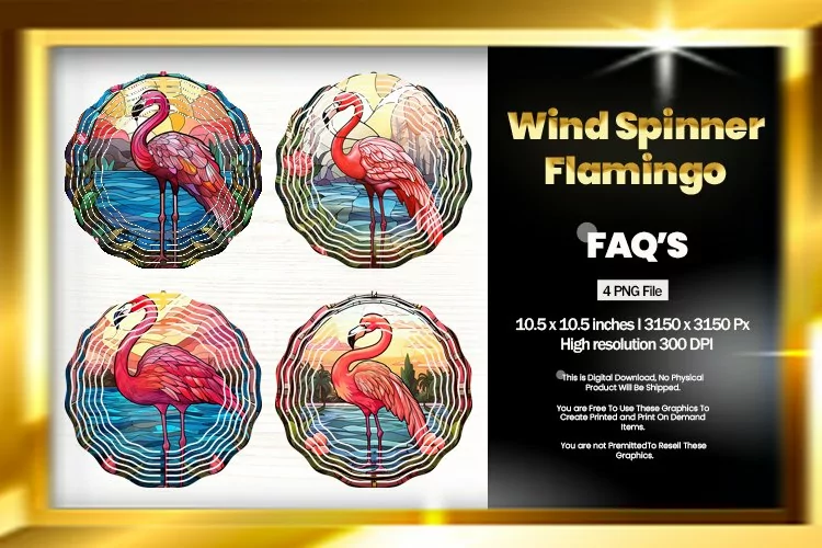 Flamingo Wind Spinner Sublimation - 04 Variations