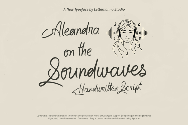 Aleandra on the Soundwaves Handwritten Font