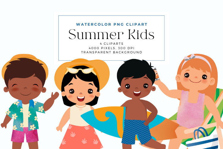 Cute Kids Summer Clipart