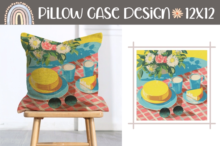 Summer Pillow Case, Flowers Pillow Sublimation Design
