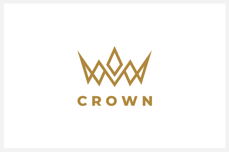Abstract Crown Logo Design Vector Illustration