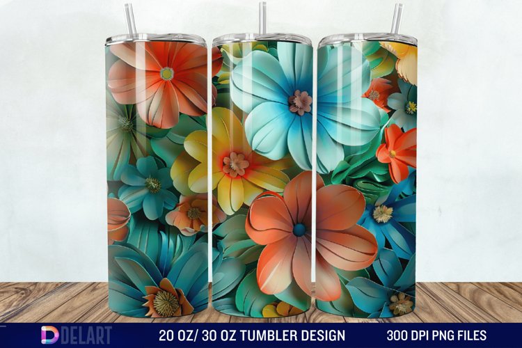 3D Floral Tumbler Wrap example image 1