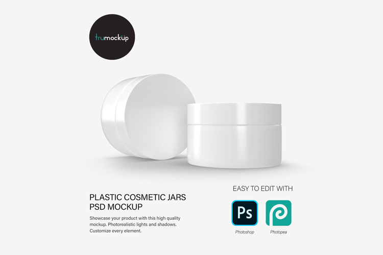 Plastic Cream Jars - PSD Mockup