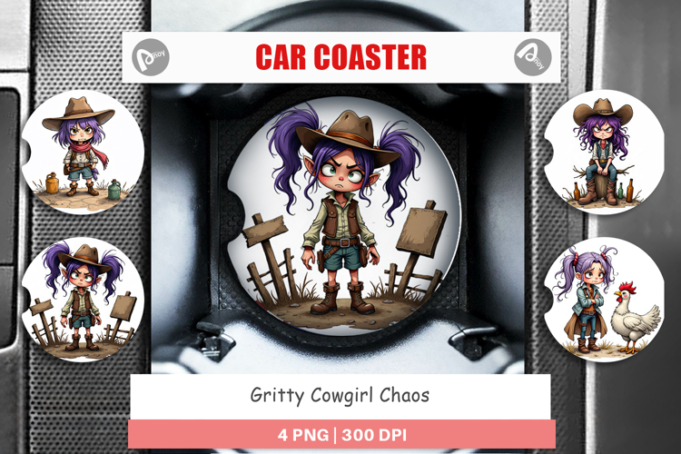 Car Coaster Cowgirl Chaos