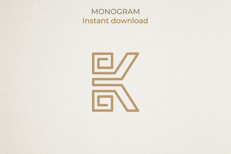 K Monogram Logo, Elegant Initial Monogram