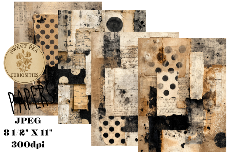 Black, Grunge, Paper, Mixed Media, Papers, Junk Journal