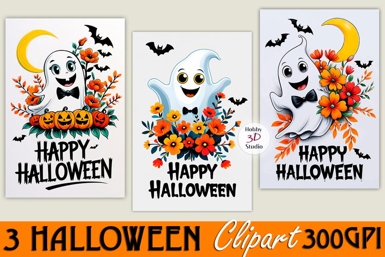 Halloween Ghosts Wildflower Art