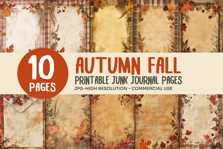 Vintage Autumn Junk Journal Pages