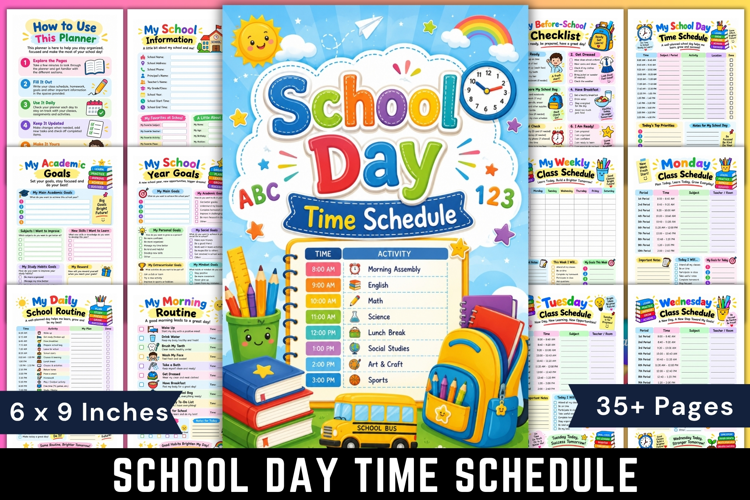 School Day Time Schedule Planner