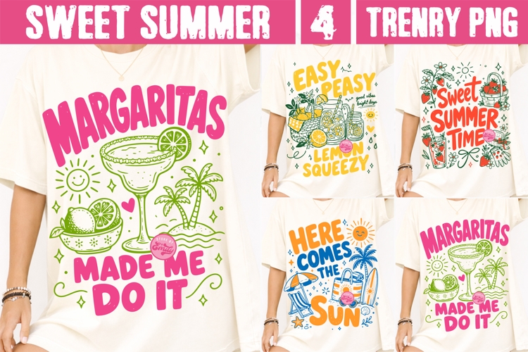 Sweet Girly Summer PNG, Lemonade Strawberry Sunshine Beach