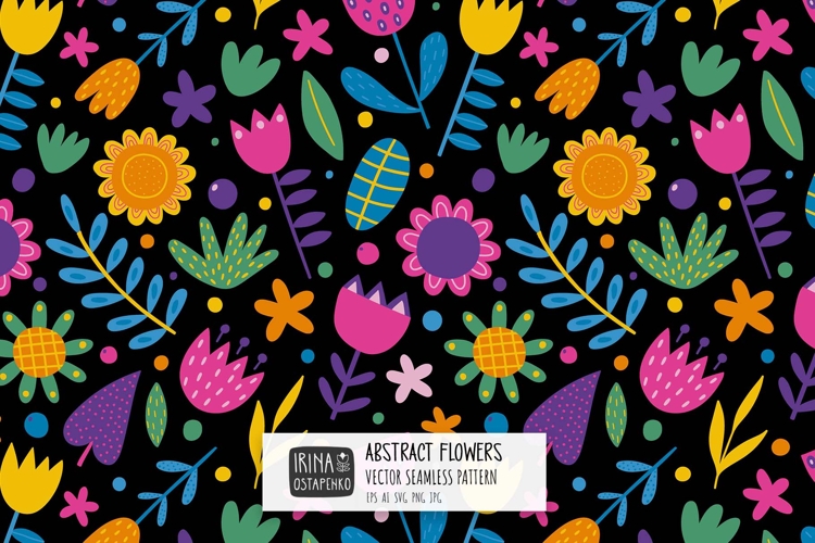 Abstract Floral Seamless Pattern