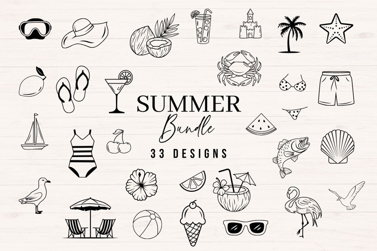 Summer SVG Bundle, Beach & Tropical Clipart