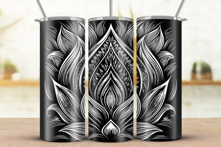 20oz Skinny Tumbler laser svg, Buddha Lotus pattern wrap