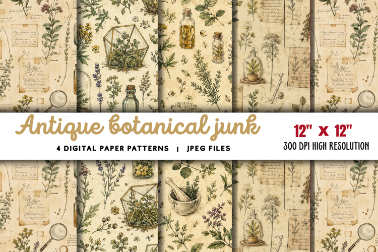 Antique Botanical Junk Journal JPG