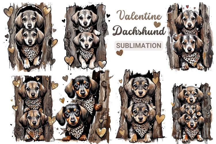 Valentine Dachshund Sublimation