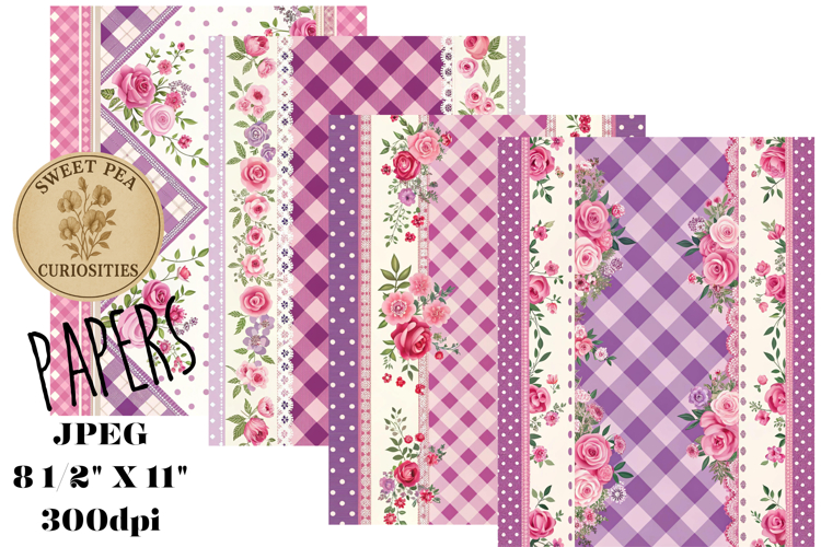 Shabby Chic, Flowers, Papers, Junk Journal