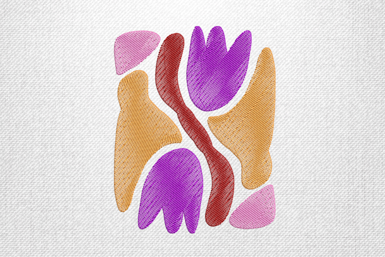 Modern Floral Abstract Embroidery Design