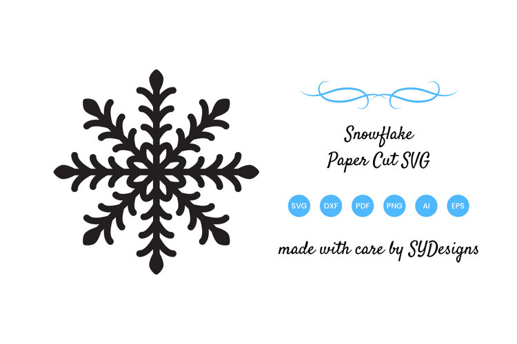 Snowflake Paper Cut SVG - Christmas Decoration Papercut example image 1