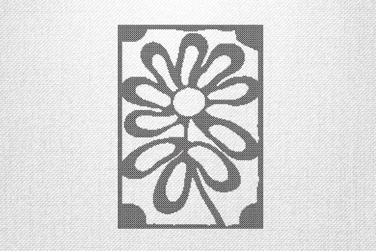 Monochrome Daisy Frame Embroidery Design