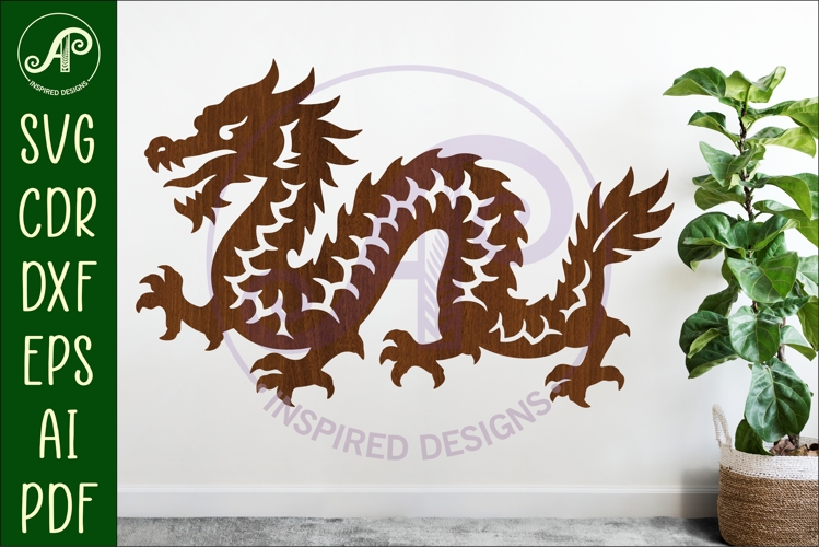 Chinese Dragon wall art sign, SVG file. vector file design 2