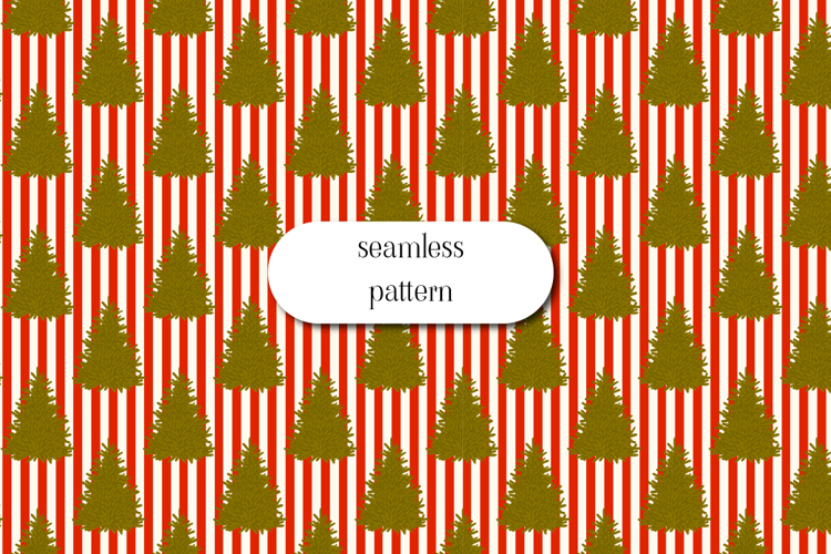 Christmas Tree Stripe Seamless Pattern