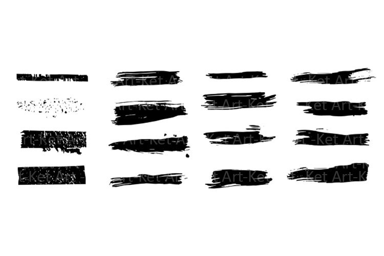 Set of abstract stains, texture brush strokes. example image 1