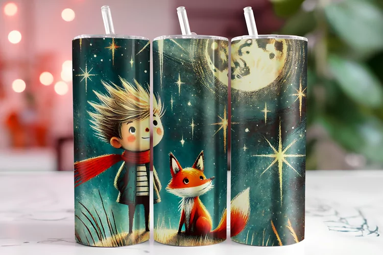 Boy & Fox Tumbler Wrap | Sublimation | Tumblers