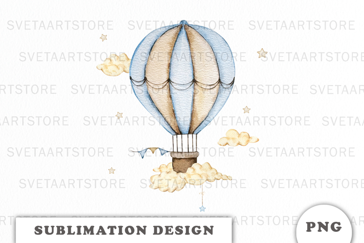 Watercolor Air Balloon png