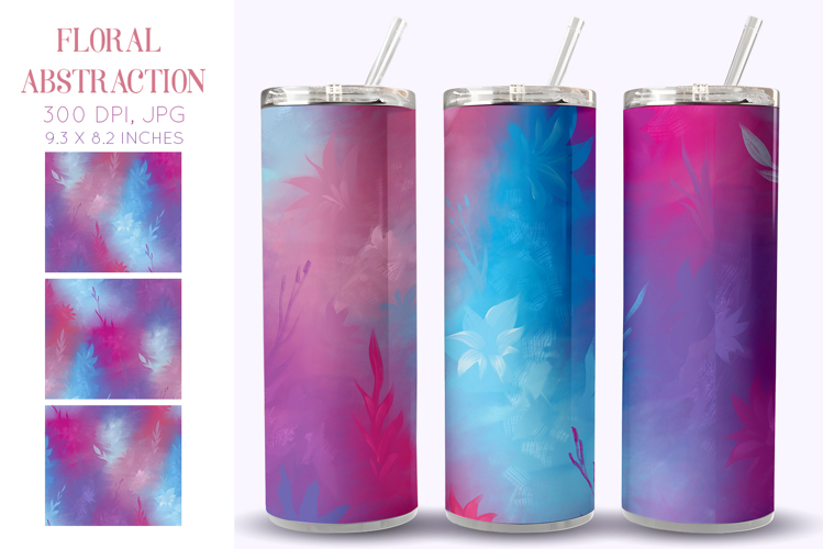 Floral Abstraction Tumbler Wrap Design. 20 oz Skinny Tumbler