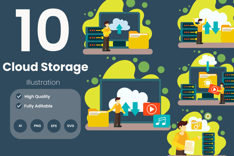 Cloud Storage Illustration Pack