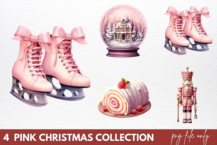 Pink Christmas Collection Sublimation PNG